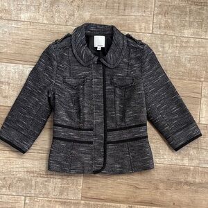 Halogen Women's Black and White Tweed Blazer Jacket